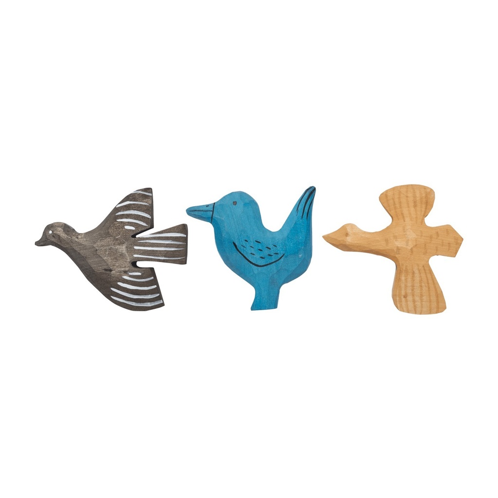 Aimants Bird sculptés à la main – multicolore – lot de 3
