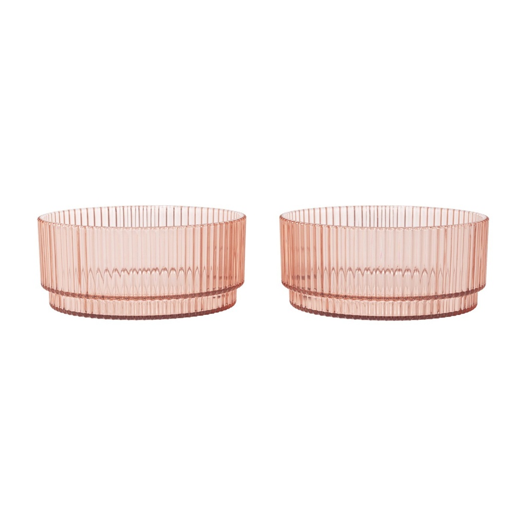Bols enfant Ripple – rose poudré – lot de 2