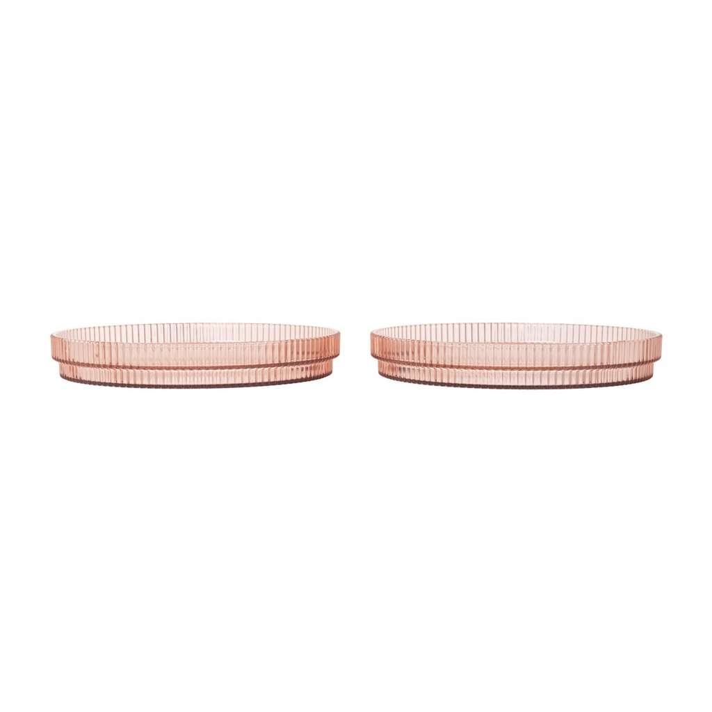 Assiettes enfant Ripple – rose poudré – lot de 2
