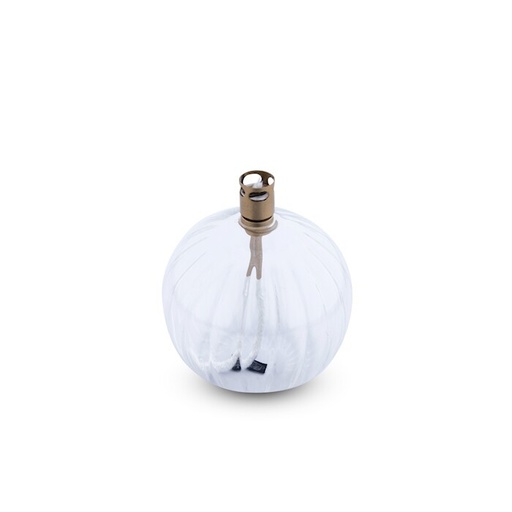 [1250] Lampe à huile ronde Elegant – verre clair, laiton – S Ø 9 cm