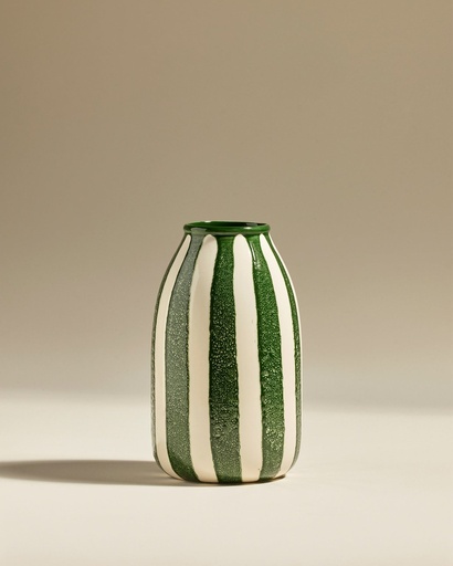 [12VASRIV-VERT] Vase décoratif riviera - vert - d14xh24cm