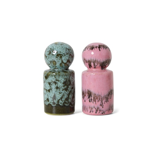 [KST0197] 70s Ceramics : pot à sel et poivre, Baroque