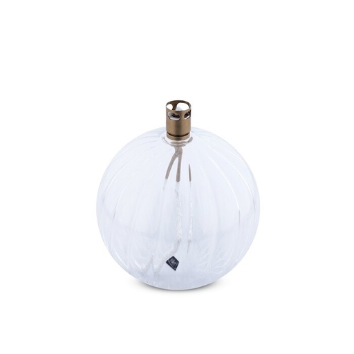 [1251] Lampe à huile ronde Elegant – verre clair, laiton – M Ø 11 cm