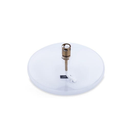 [1212] Lampe à huile galet Disc – verre clair, laiton – M Ø 14 × 6 cm