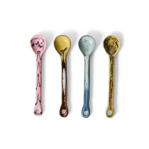 [KST0202] 70s Ceramics : cuillères M, Sketch (set de 4)