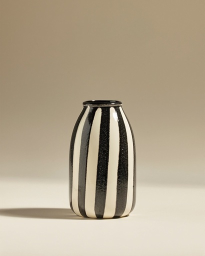 [12VASRIV-NOIR] Vase décoratif riviera - noir - d14 x h24 cm