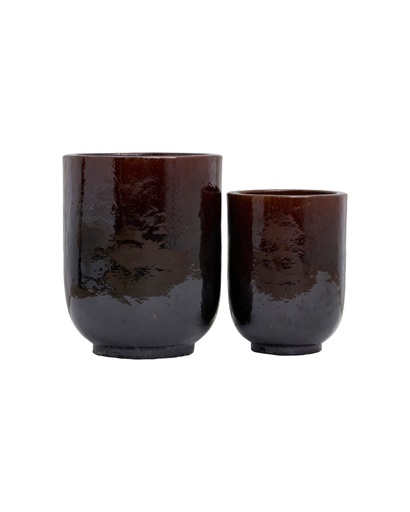 [203840801] Cache-pot HDPho – marron foncé – H45 x Ø35 cm