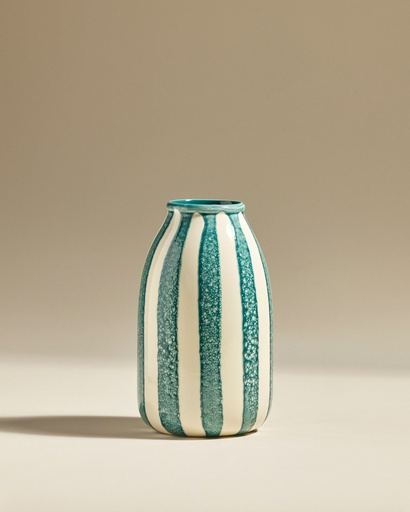 [12VASRIV-BLEUSARAH] Vase décoratif riviera - bleu sarah - d14 x h24 cm