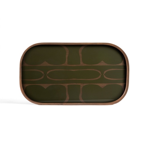 [20594] Plateau en verre rectangulaire - moss - 42x24x3 cm