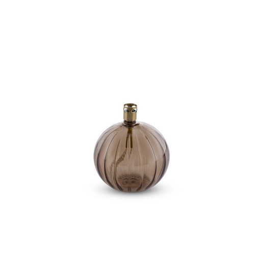 [1170] Lampe à huile ronde Elegant – verre champagne, laiton – S Ø 9 cm