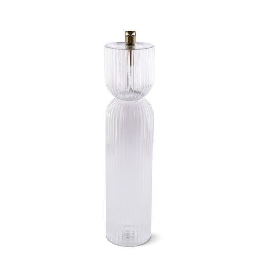 [1179] Lampe à huile Ribelle – verre clair, laiton – L Ø 8 × 36 cm