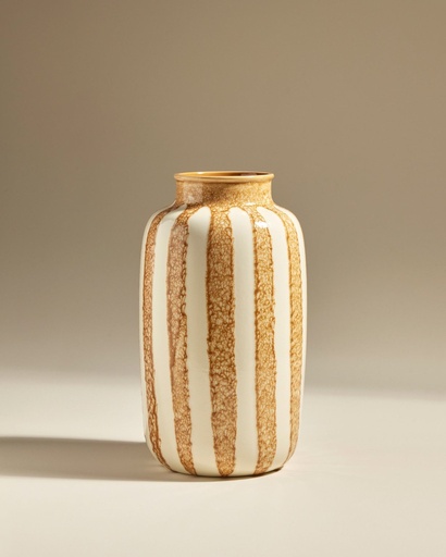 [12BIGVASRIV-AMBR] Grand vase décoratif Riviera - ambre - d20 x h36 cm