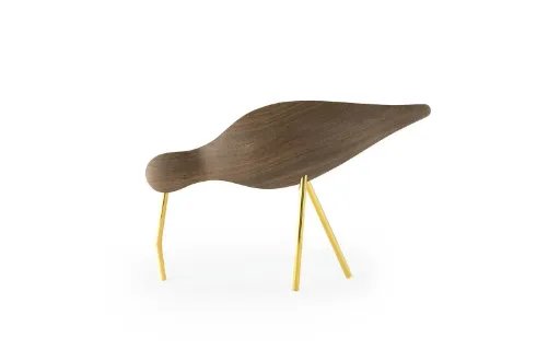 [100207] Oiseau de rivage L noyer / laiton