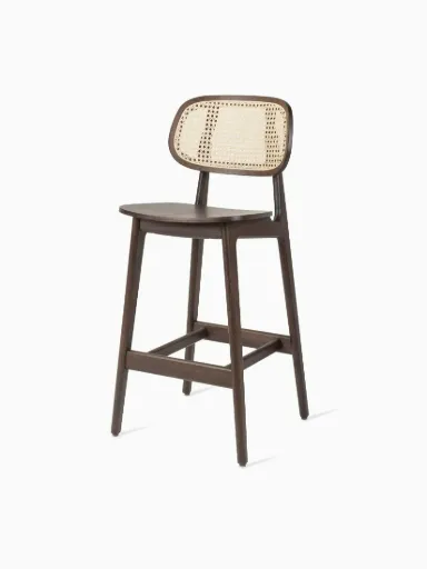 [CS119C017C017] Tabouret haut Titus - Tabac - cannage ( hauteur plan de travail)