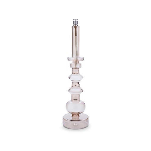[1294] Lampe à huile chandelier – verre champagne, laiton – L Ø 4 × 4 × 34 cm