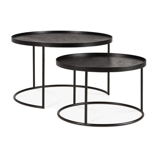 [20726] Set de tables basses à plateaux S/L – métal – 62×62×38 cm