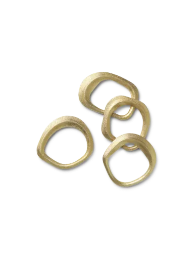 [100389501] Lot de 4 ronds de serviette Flow – laiton