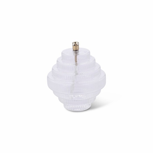 [1301] Lampe à huile Twin – verre clair, laiton – M Ø 15 × 17,5 cm