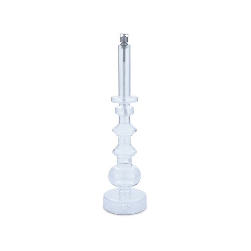 [1290] Lampe à huile chandelier – verre clair, laiton – L Ø 4 × 4 × 34 cm
