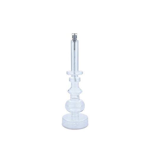 [1289] Lampe à huile chandelier – verre clair, laiton – M Ø 4 × 4 × 30,5 cm