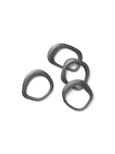 [1104263005] Lot de 4 ronds de serviette – laiton noir