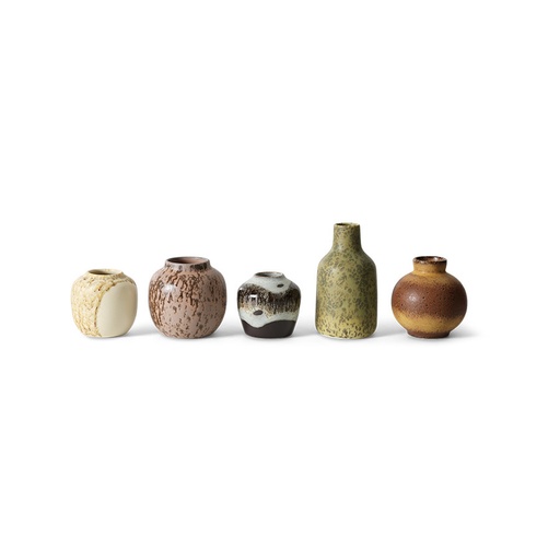 [AVC0003] Lot de 5 petits vases céramiques des années 70