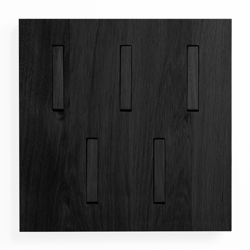 [55101] Porte manteaux utilitile - chêne noir - 5 portants - 40x4x40 cm