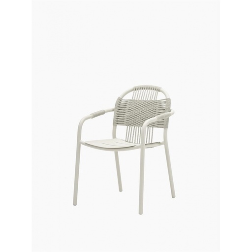 [GD010A045S045] Fauteuil repas cleo - dune white / rope