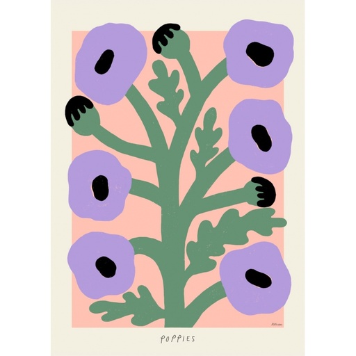 [10500-3] Affiche purple poppies - 30x40 cm