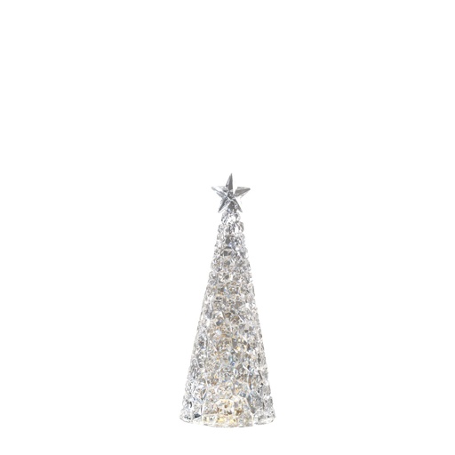 [72216] Glamor - sapin de décoration led paillettes H 28 cm