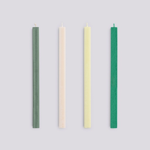 [AE729-F444] Lot 4 bougies Square – verte & blanche – h24