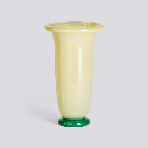 [AE754-A603-AQ12] Vase Empire L – sable / bord citron, base verte – 25x16x16 cm