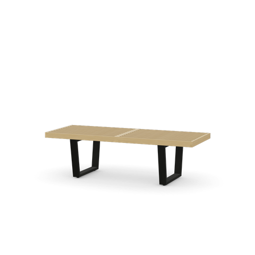 [21023101] Banc Nelson court - frêne naturel / piètement frêne noir - 35.3x122x46.9 cm