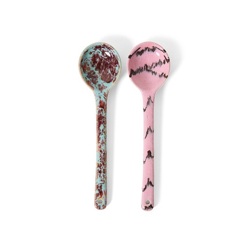 [KST0204] 70s Ceramics : cuillères de service, Sprinkle (set de 2)