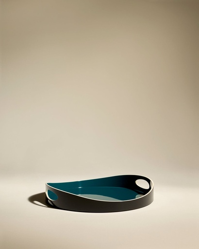 [12DECPLABAS] Plateau basile - Bleu Sarah D40cm