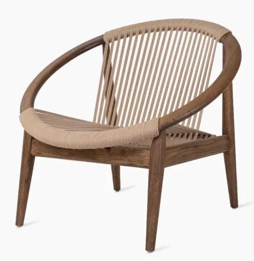 [CH250W012S052] NORMA LOUNGE CHAIR Dark oak oil/sand rope