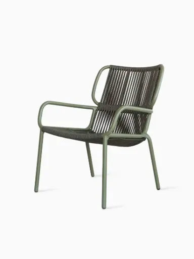 [GC017A016S050] RIBBON LOUNGE CHAIR moss flat rope dark green