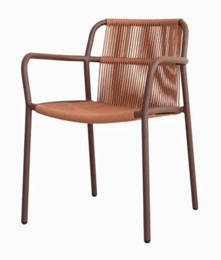 [GD025A030S051] SWEEP DINING CHAIR rust rope cinnamon