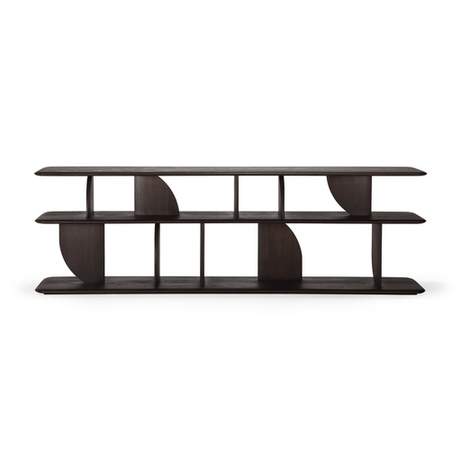 [10507] Console de canapé Geometric – teck brun foncé