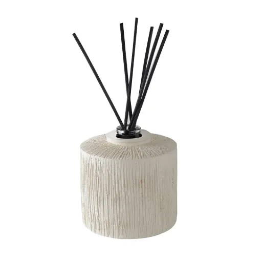 [DIFF-FO-3L] Cash Céramique striée blanc + Diffuseur fleur d'oranger 3L