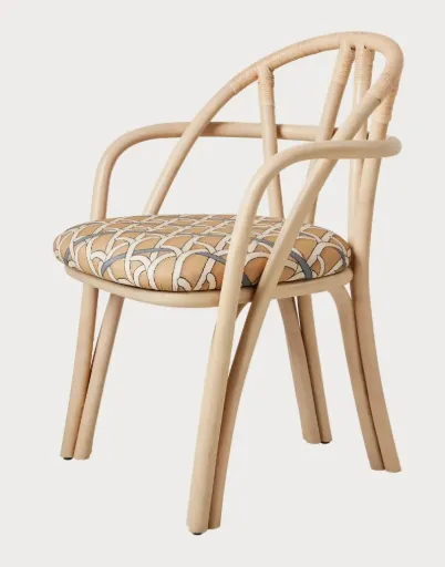 [10141582] Bistra Dining Armchair - Natural rattan/ reales Pattern 002