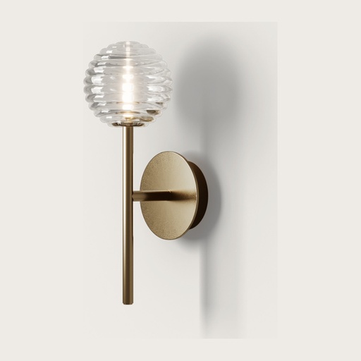 [A1310/ORO] Applique Doul – laiton vieilli et verre strié