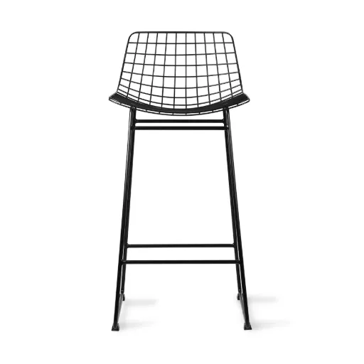 [MZM4004] Wire bar stool noir