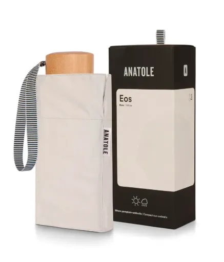 [S101BLNC] Mini parapluie-ombrelle Eos anti-UV double protection – Blanc