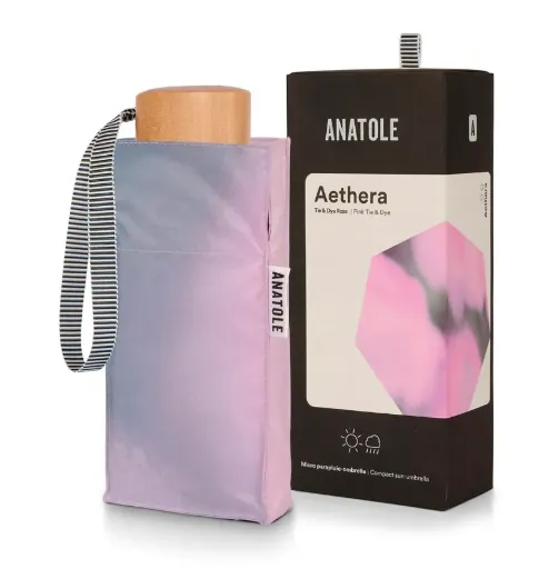 [S111ROSE] Mini parapluie-ombrelle Aethera anti-UV double protection – Tie & dye rose