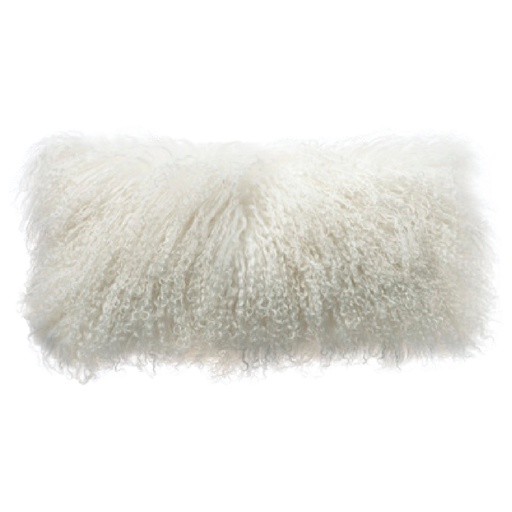 Coussin Chèvre du Tibet & lin - blanc