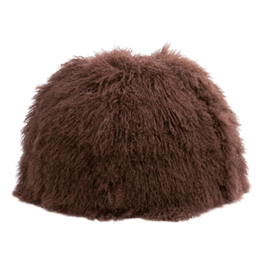 Pouf Bulle Chèvre du Tibet & lin - muscade
