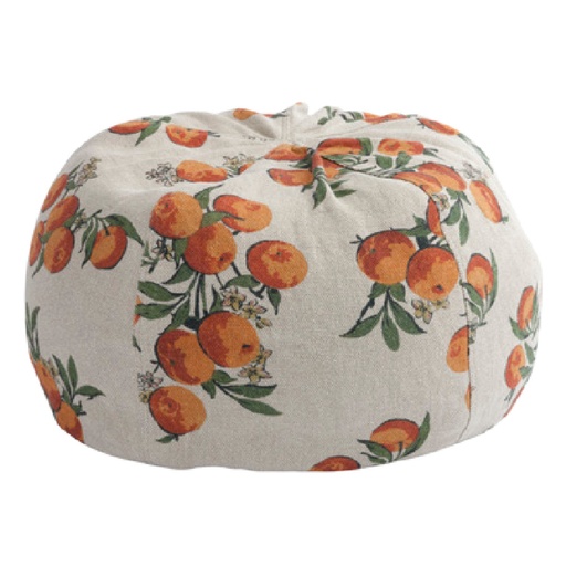 Pouf Bulle Lin Wabi-Sabi Imprimé - les oranges