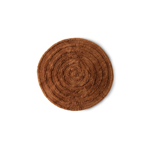 [TTK3115] Tapis rond laine, acajou (150×150 cm)