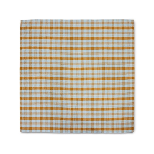 [TTL0002] Nappe à carreaux Vida, ambre/bleu (180×180 cm)